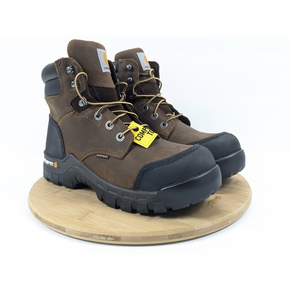 Carhartt Work Boots Mens 10 M Brown Composite Toe‎ 6" Rugged Flex Waterproof - Picture 1 of 11
